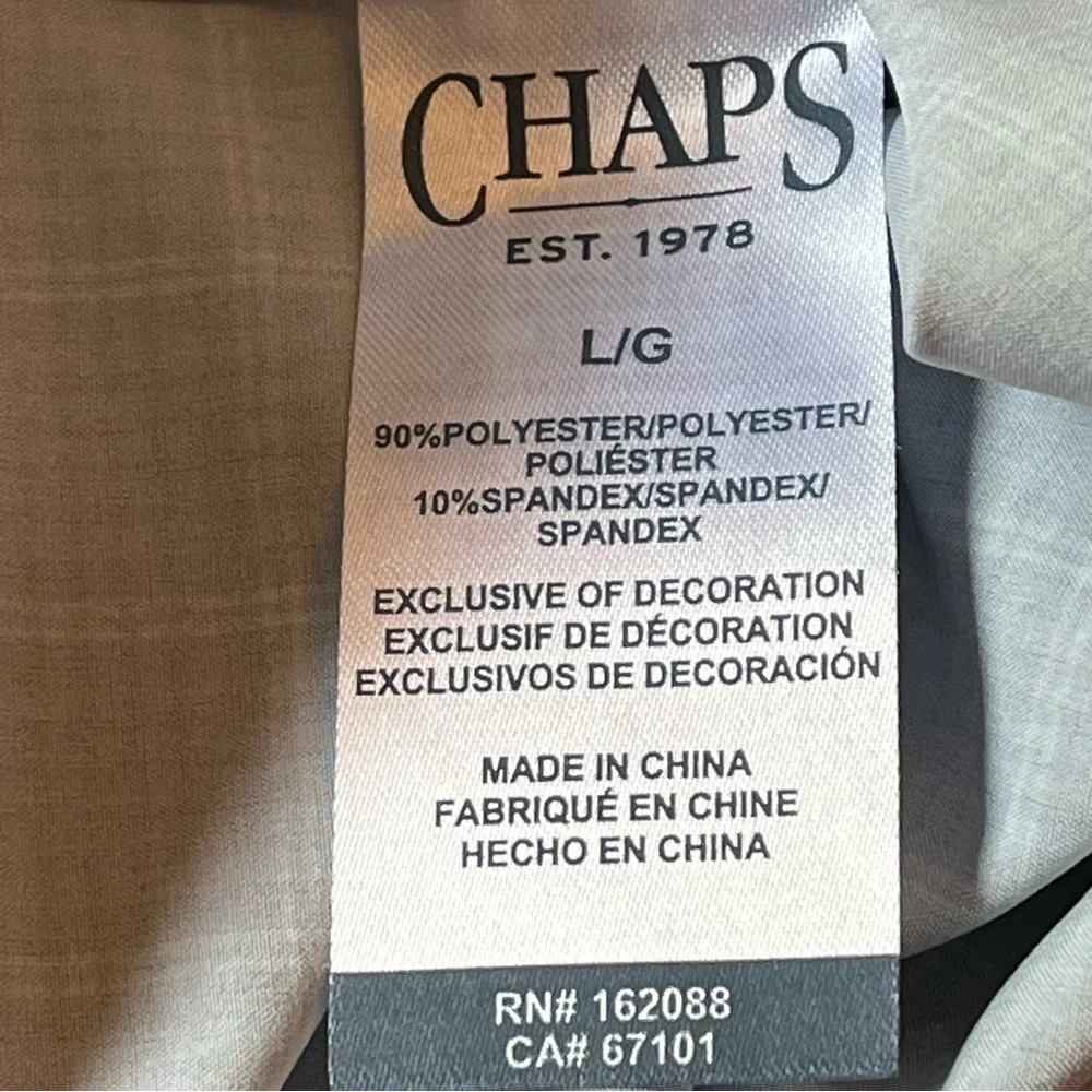 Chaps Everyday Performance Button Down Long Sleeve Blue Plaid Size L